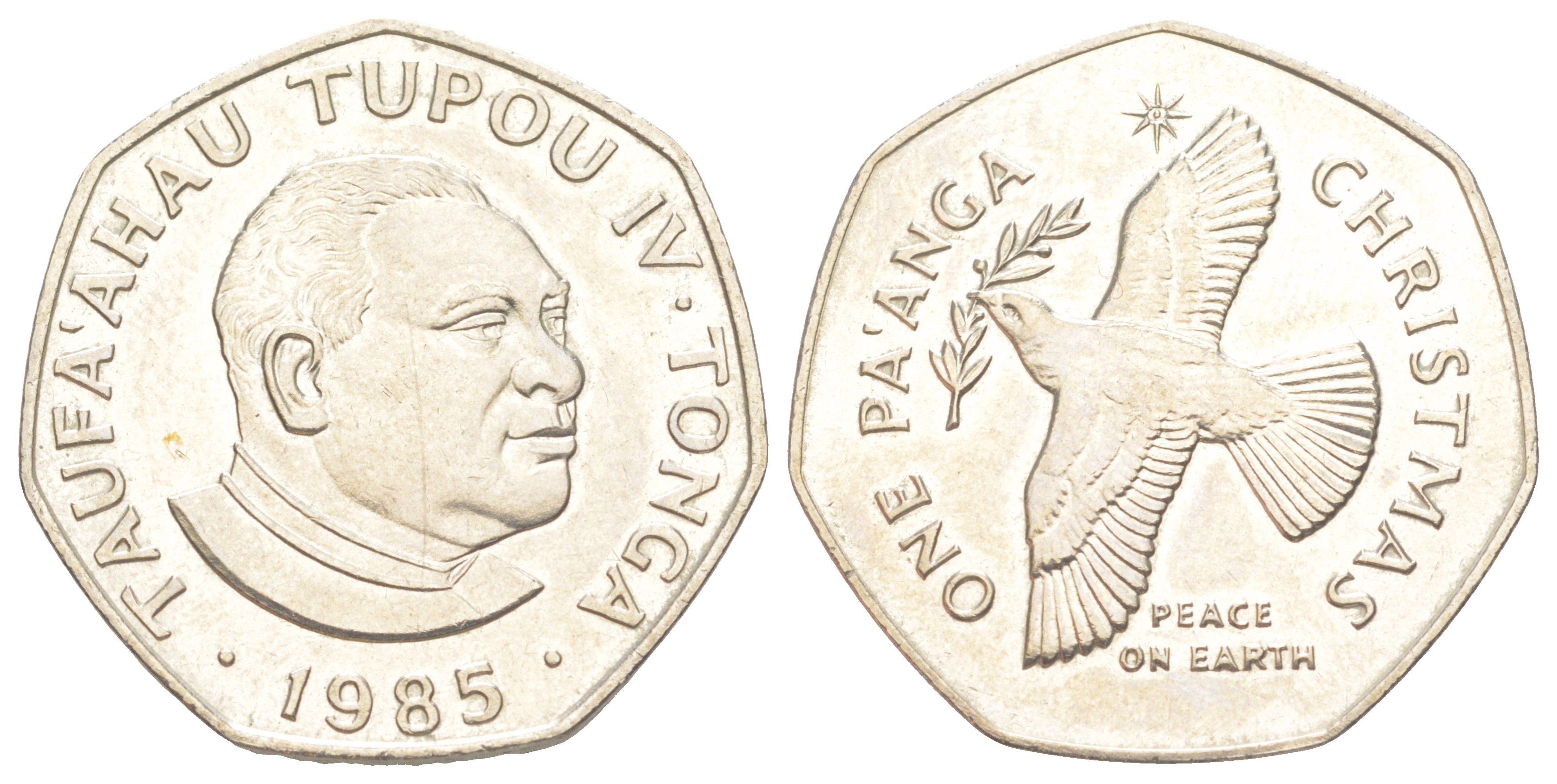 Тонга 1 паанга 1985 Рождество, тираж 5.000 экземпляров KM 118 медно-никель BU 272-1733