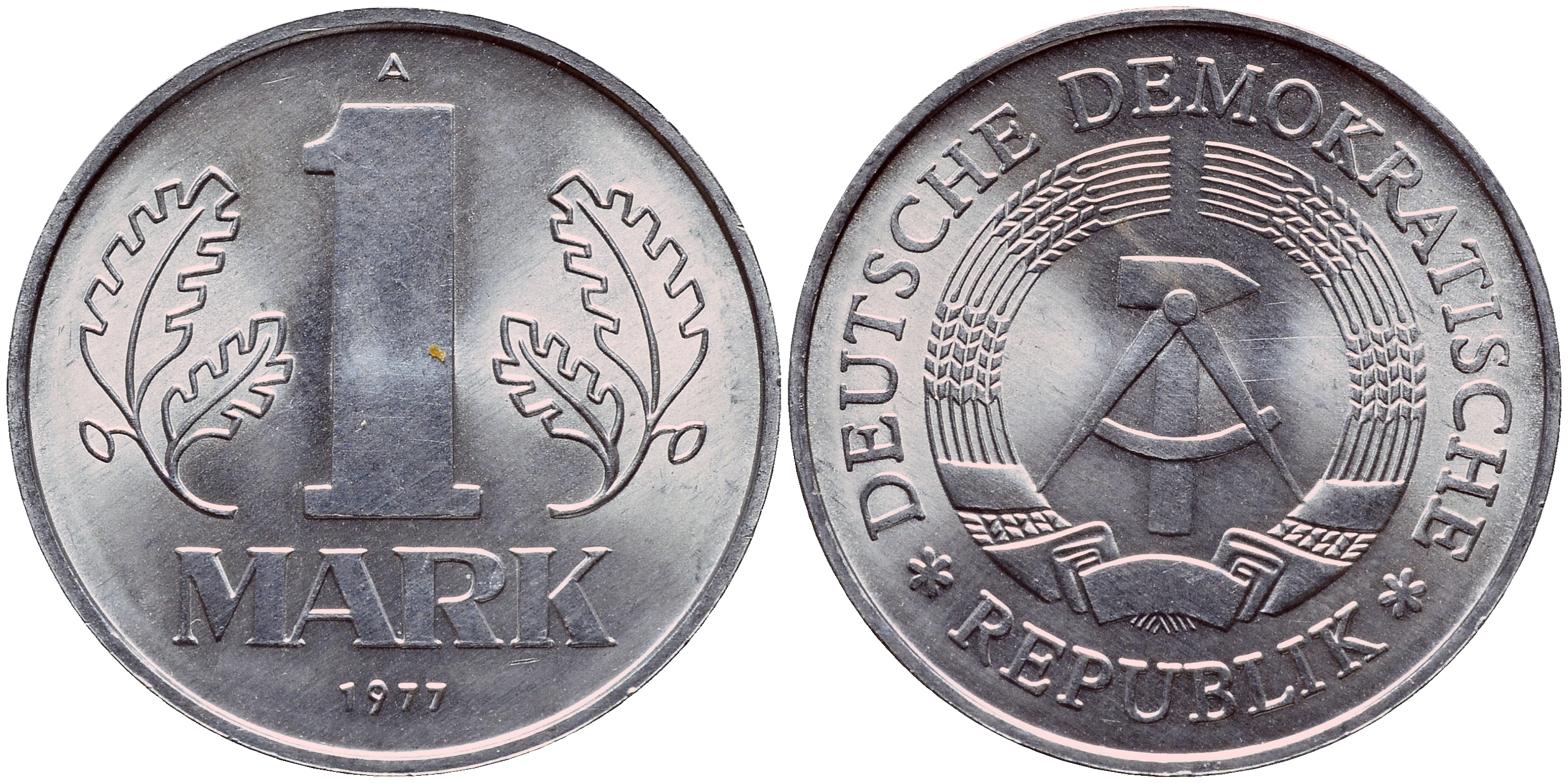 ГДР 1 МАРКА 1977 А KM 35.2 алюминий UNC 1523-214