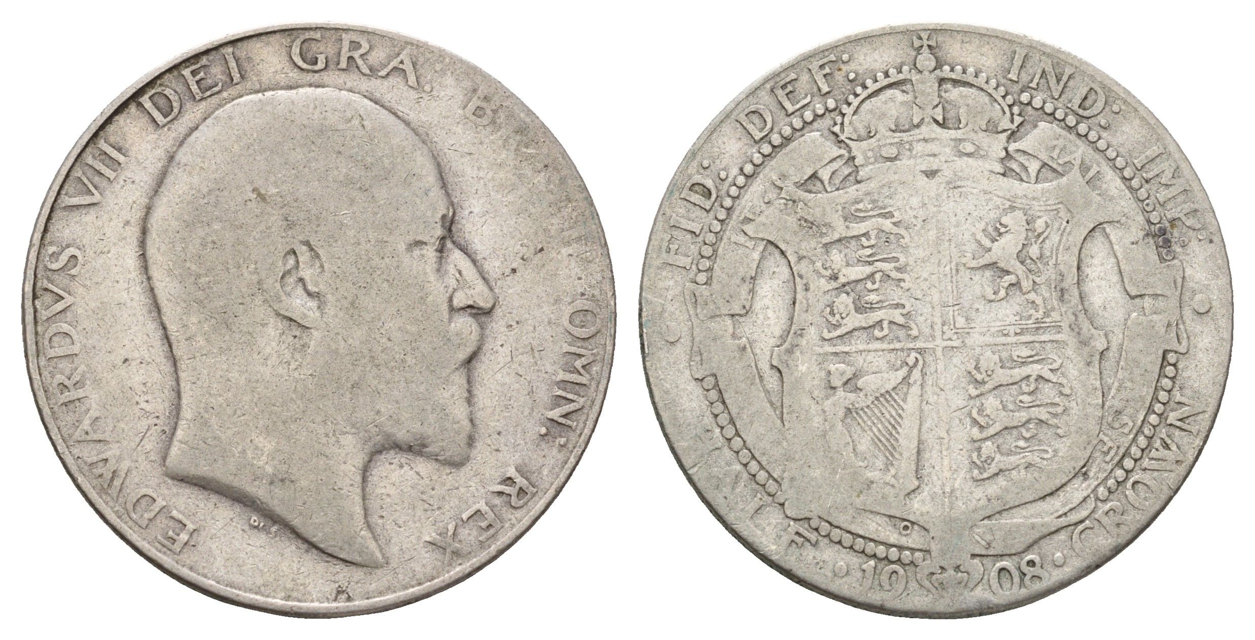 Великобритания 1/2 кроны 1908 Эдуард VII (1901-1910) KM 802, Spink 3980 серебро 443-1624