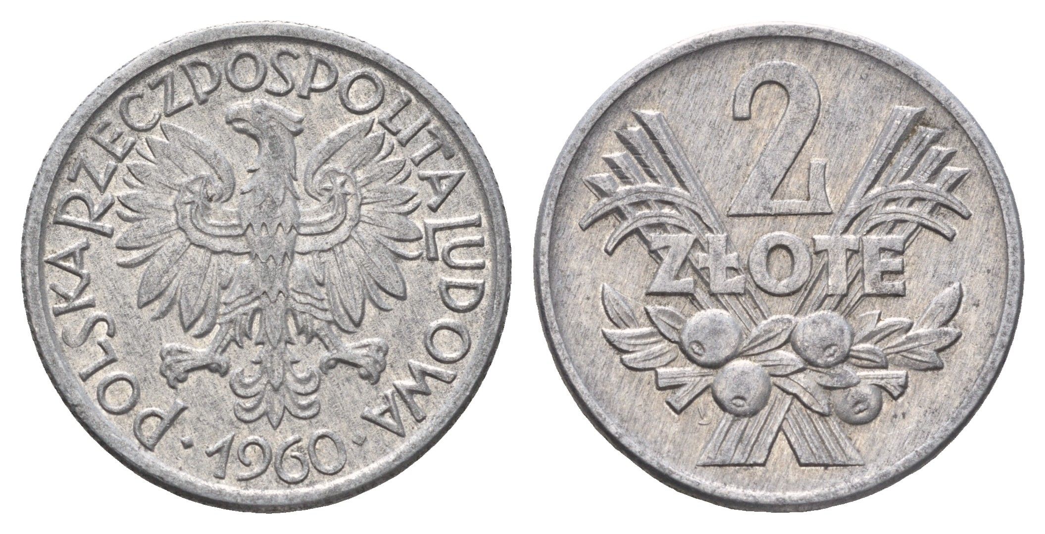 Польша 2 злотых 1960 Y 46 алюминий 4637-1155