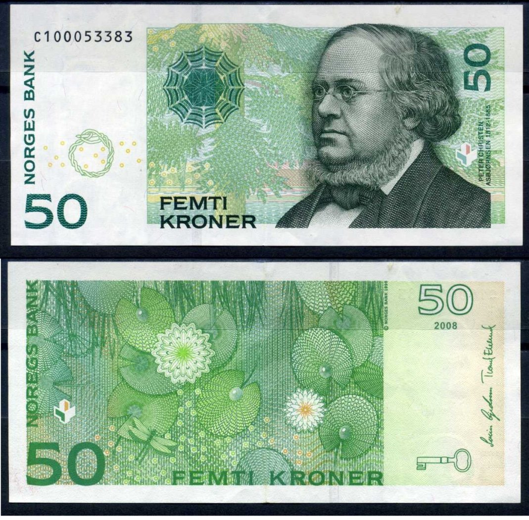 Норвегия 50 крон 2008 Pick 46 c бумага 7376-33-1-2
