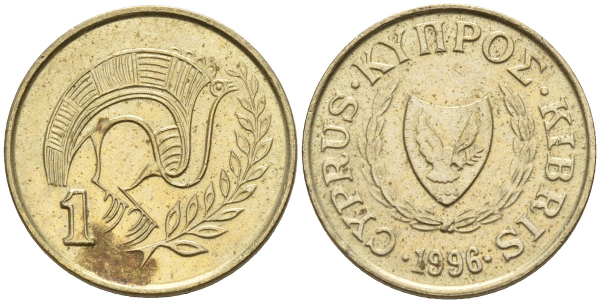 Кипр 1 цент 1996 KM 53.3 никель латунь 4174-1211