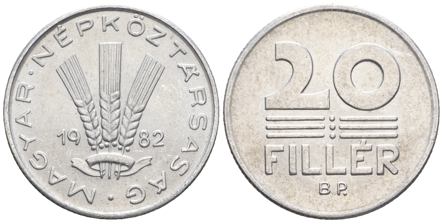 Венгрия 20 филлеров 1982 BP KM 573 алюминий UNC 4610-721