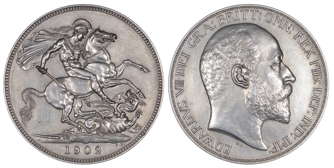 Великобритания 1 крона 1902 Эдуард VII (1901-1910) KM 803, Spink 3978 серебро 00-114