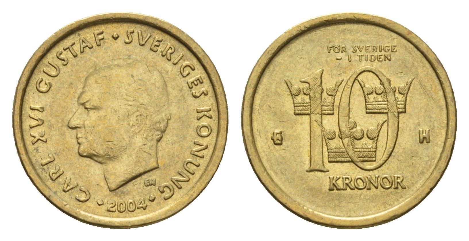 Швеция 10 крон 2004 Карл XVI Густав (1973-) KM 895 нордик 4642-725