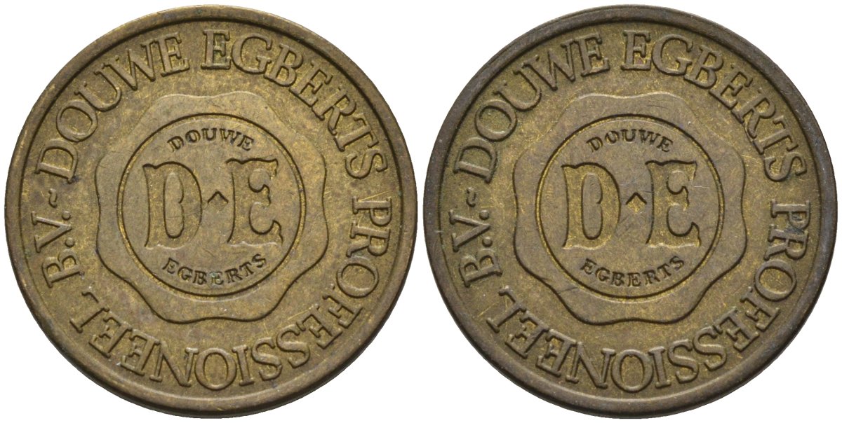 Нидерланды кофейный жетон ND Douwe Egberts Professioeel B.V., диаметр 20 мм латунь 4586-733