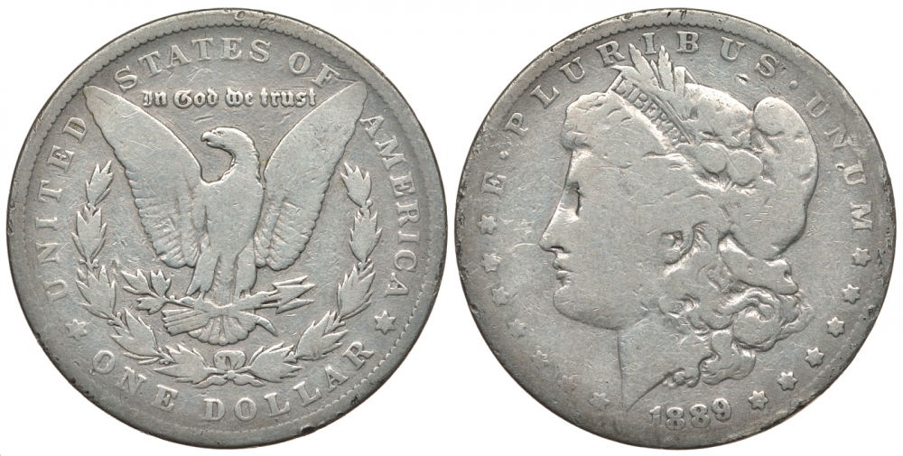 США 1 доллар 1889 Морган доллар KM 110 серебро 272-1425
