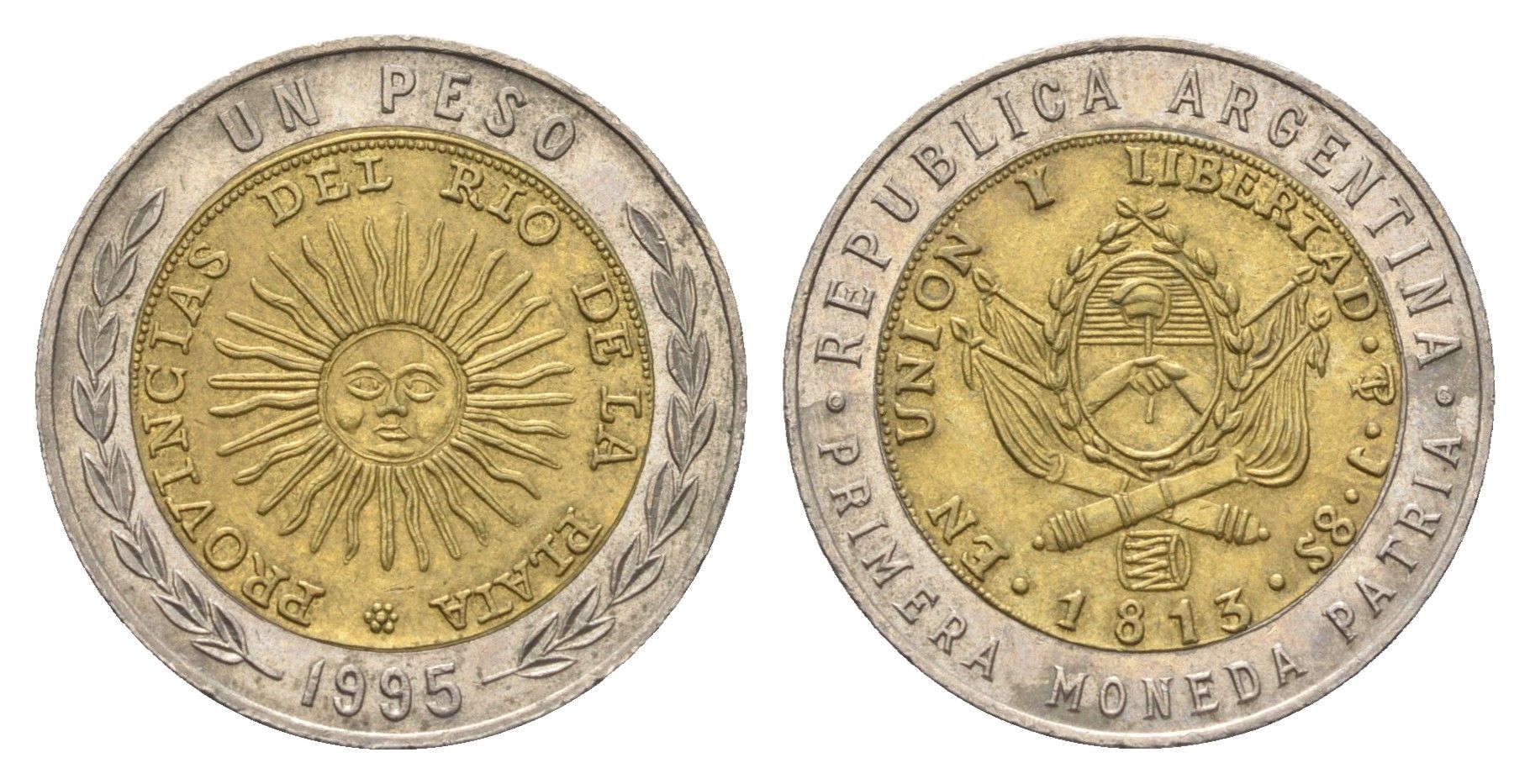 Аргентина 1 песо 1995 KM 112 биметалл 4663-635