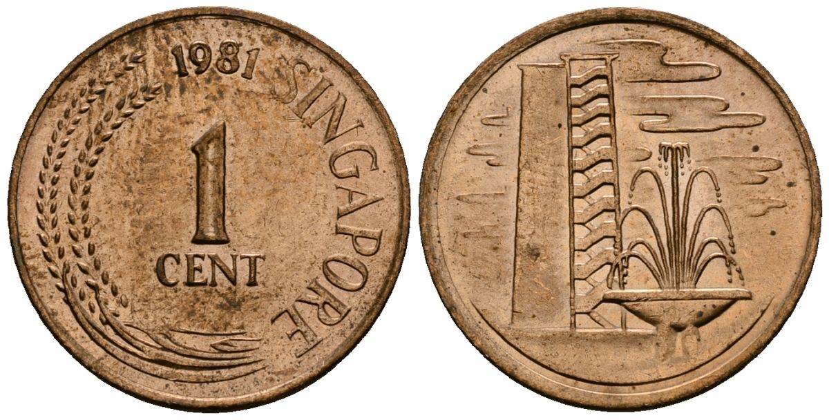 Сингапур 1 цент 1981 KM 1a сталь плакированная медью 4136-853
