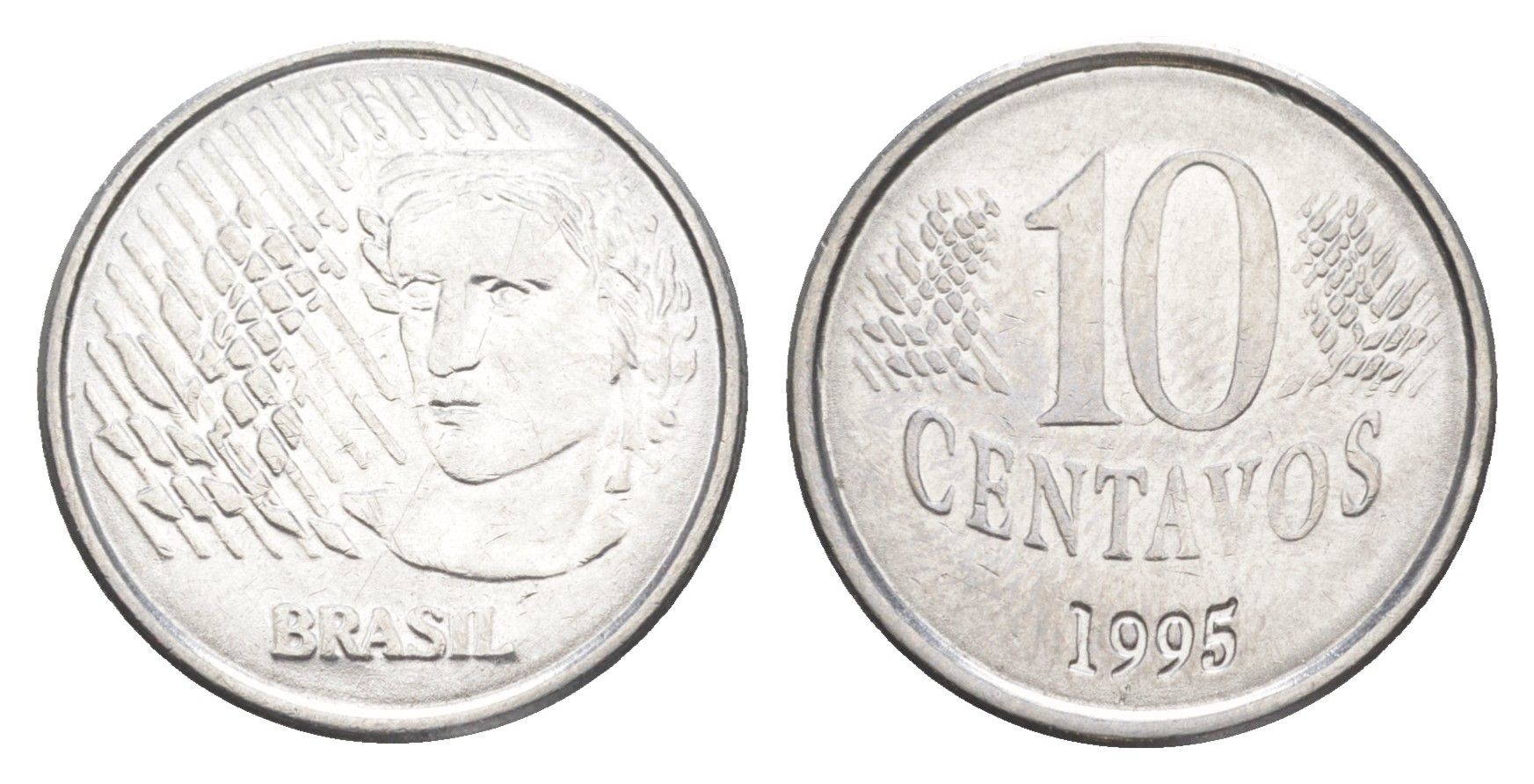 Бразилия 10 сентаво 1995 KM 633 нержавеющая сталь UNC 4644-443