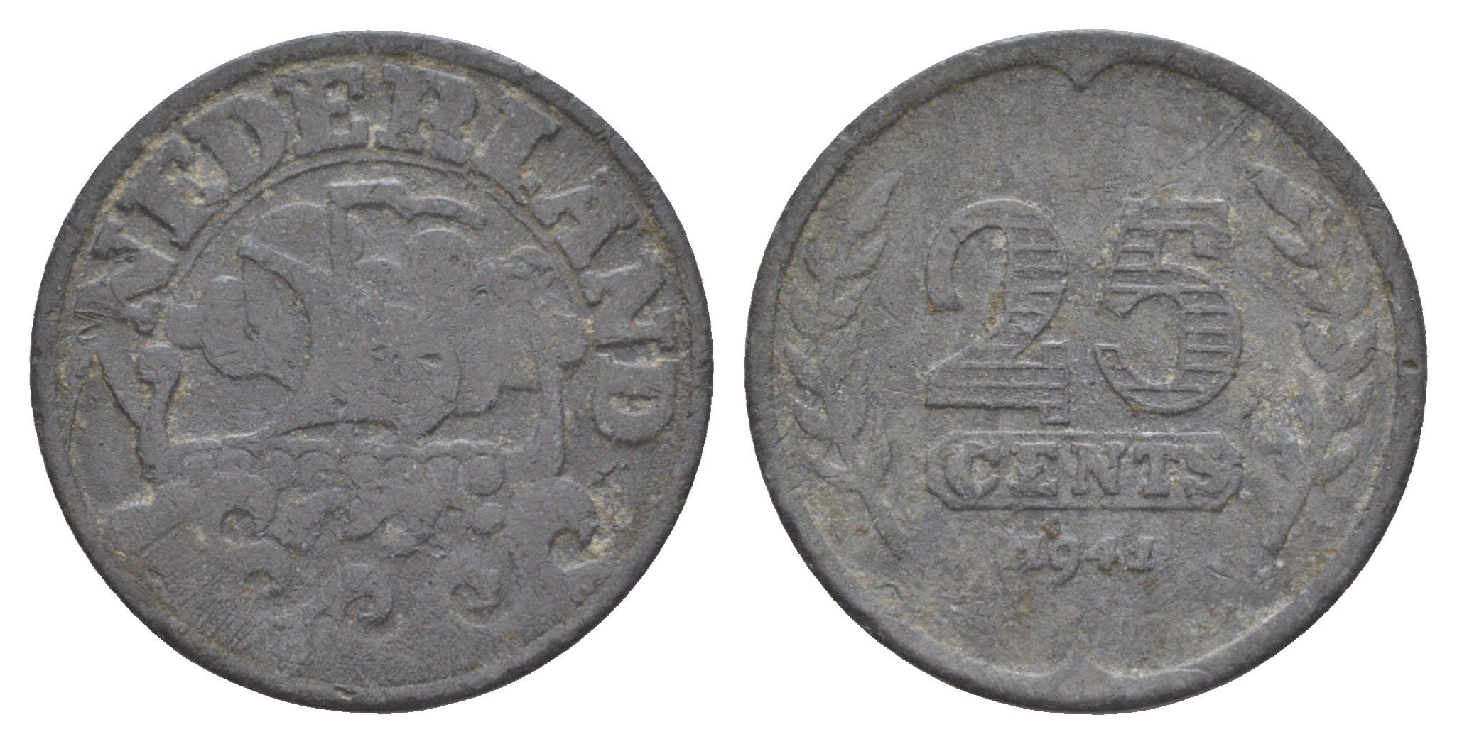 Нидерланды 25 центов 1941 KM 174 цинк 4605-1235