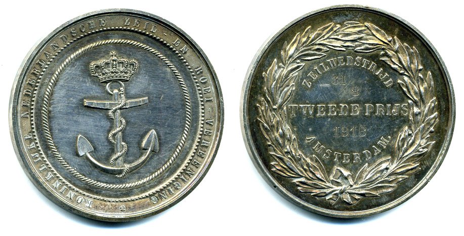 Голландия медаль 1918 приз королевского флота, серебро 00-00