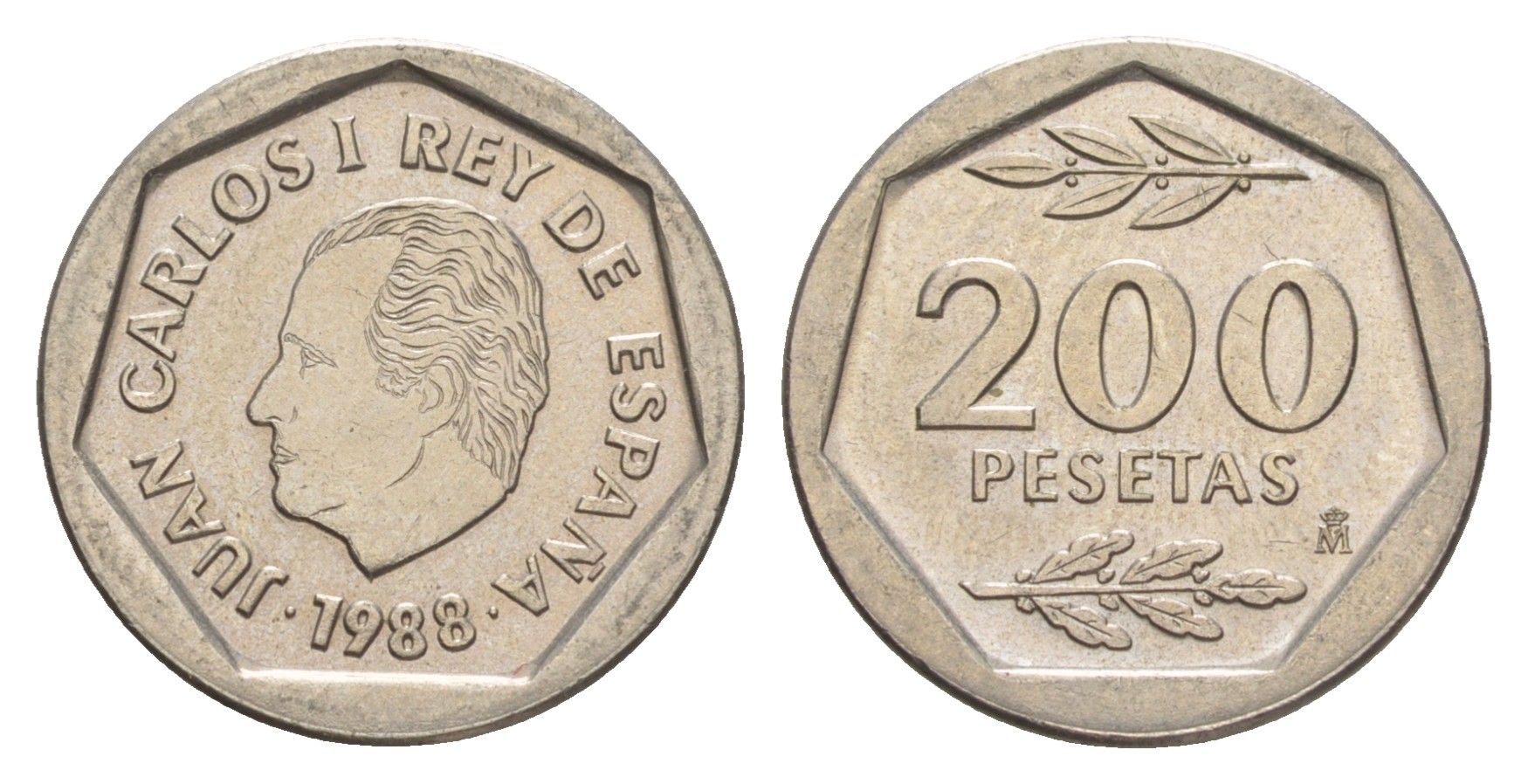 Испания 200 песет 1988 M, Хуан Карлос I (1975-2014) KM 829 медно-никель 4616-823