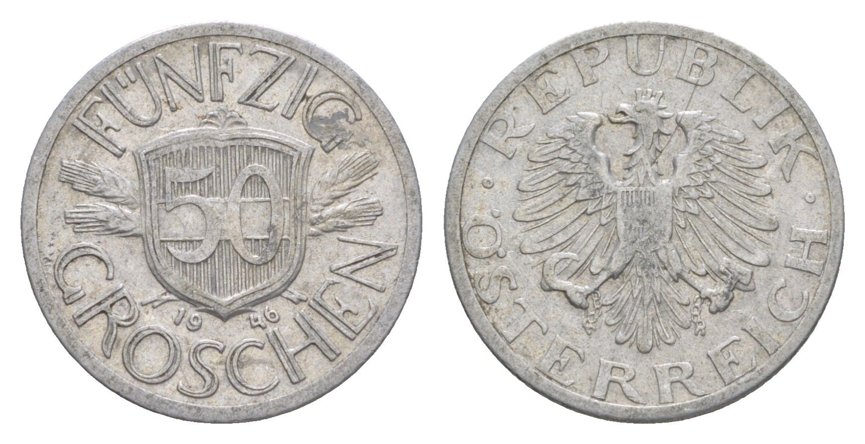 Австрия 50 грошей 1946 KM 2870 алюминий 4147-1235