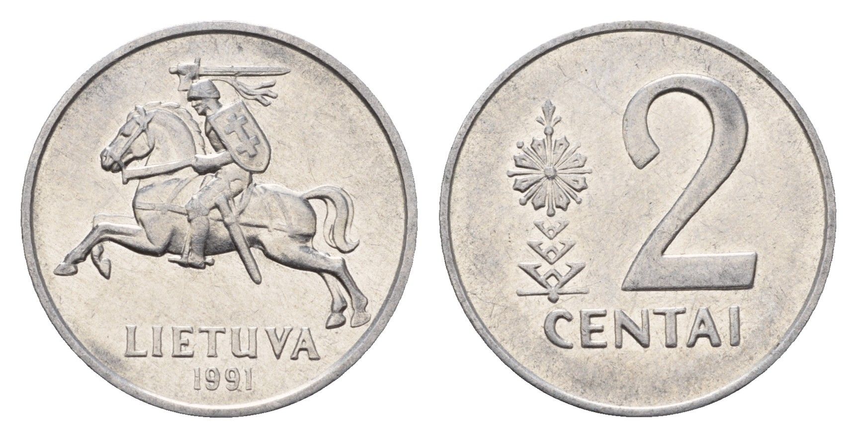 Литва 2 цента (сента) 1991 KM 86 алюминий 201-555