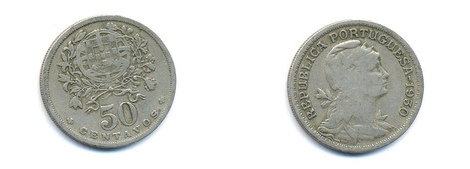 Португалия 50 сентаво 1930 KM 577 медно-никель 4379-1046