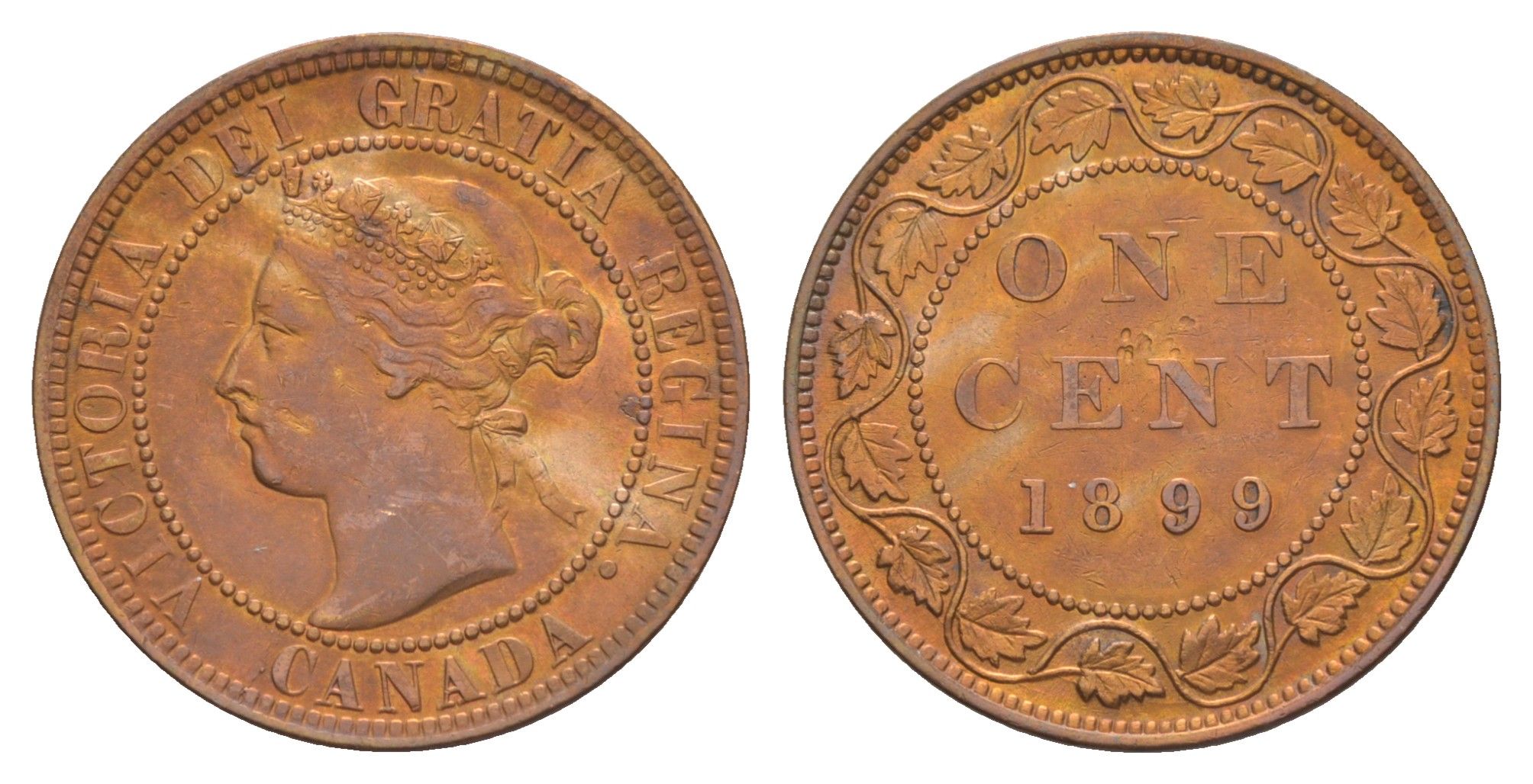 Канада 1 цент 1899 Виктория (1837-1901) KM 7 бронза 1527-822