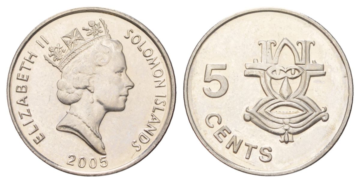 Соломоновы Острова 5 центов 2005 KM 26a сталь плакированная никелем UNC 4625-127