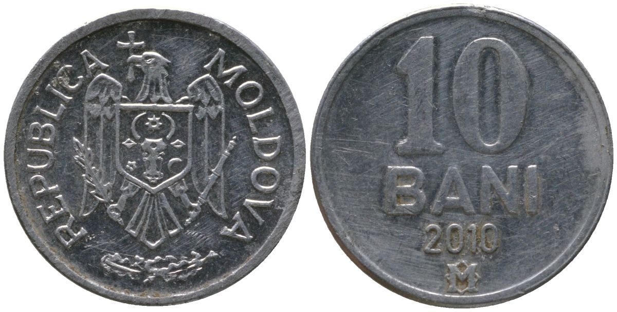 Молдавия 10 бани 2010 KM 7 алюминий 4549-827