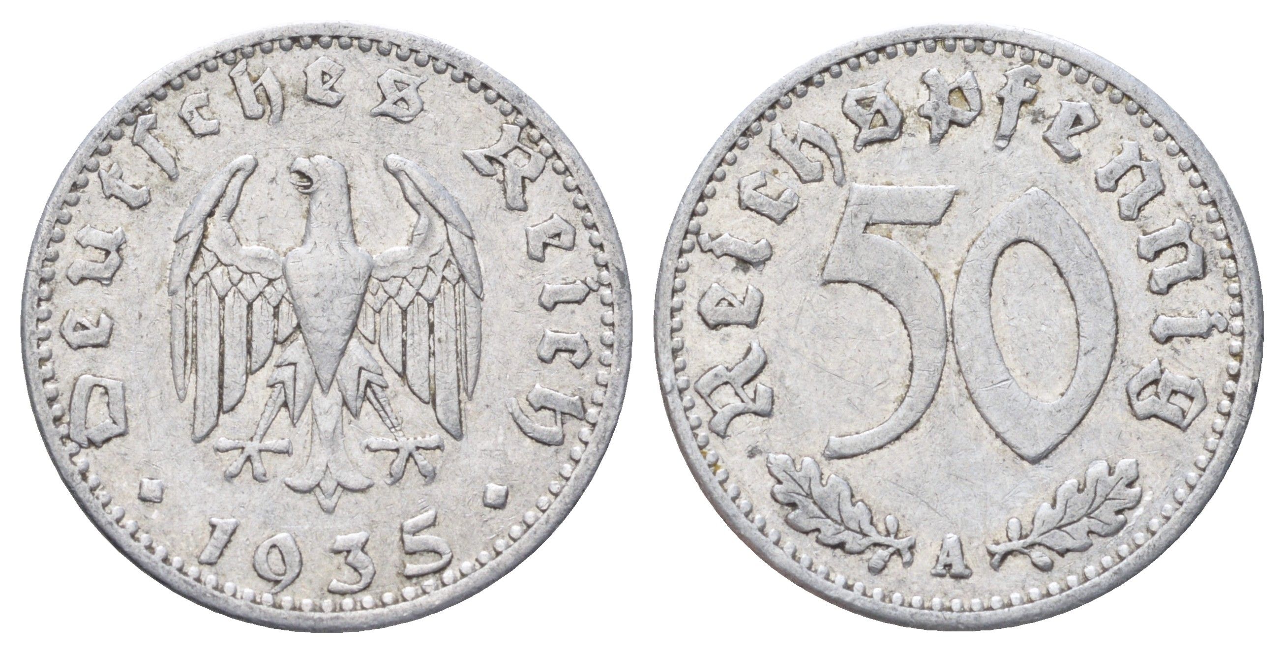 Германия 50 рейхспфеннигов 1935 A KM 87, J. 368 алюминий 4700-945