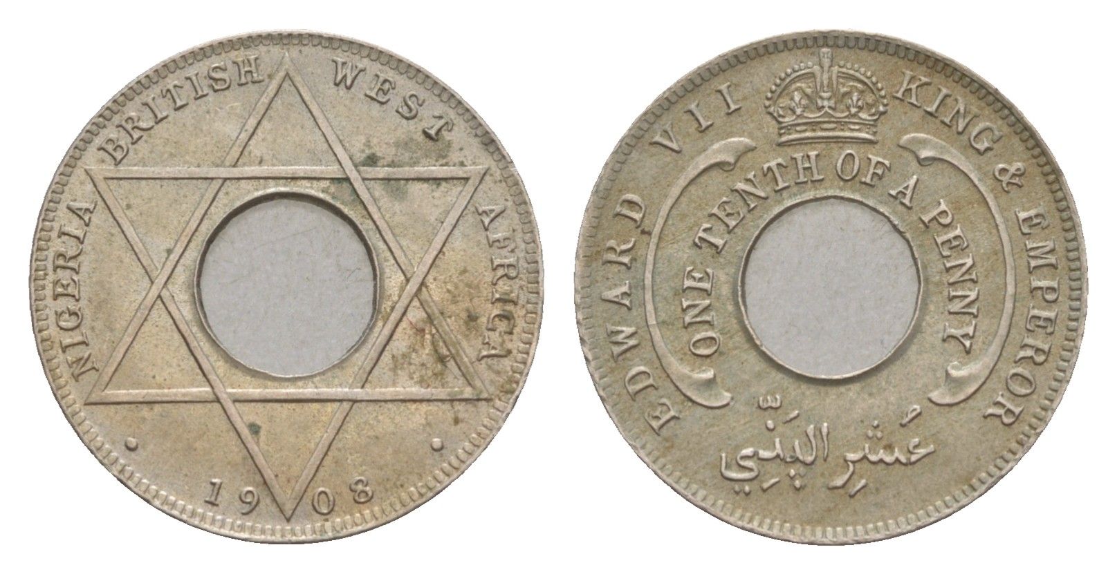 Британская Западная Африка 1/10 пенни 1908 Эдуард VII (1901-1910) KM 3 медно-никель aUNC 4658-1038