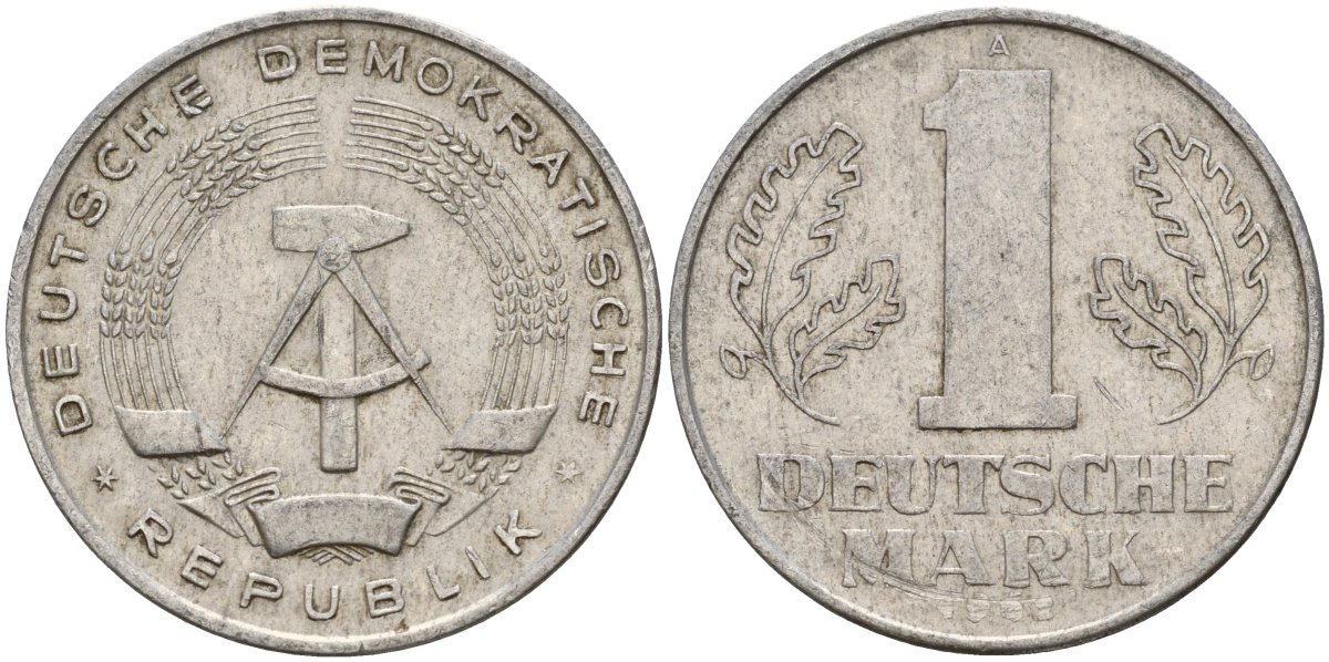 ГДР 1 марка 1962 A KM 13 алюминий 181-547