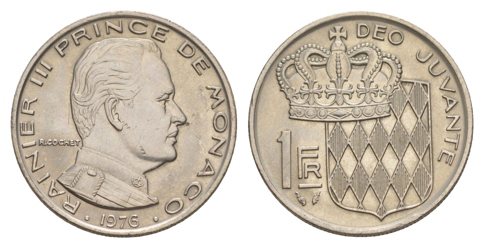 Монако 1 франк 1976 KM 140 никель UNC 4633-1135