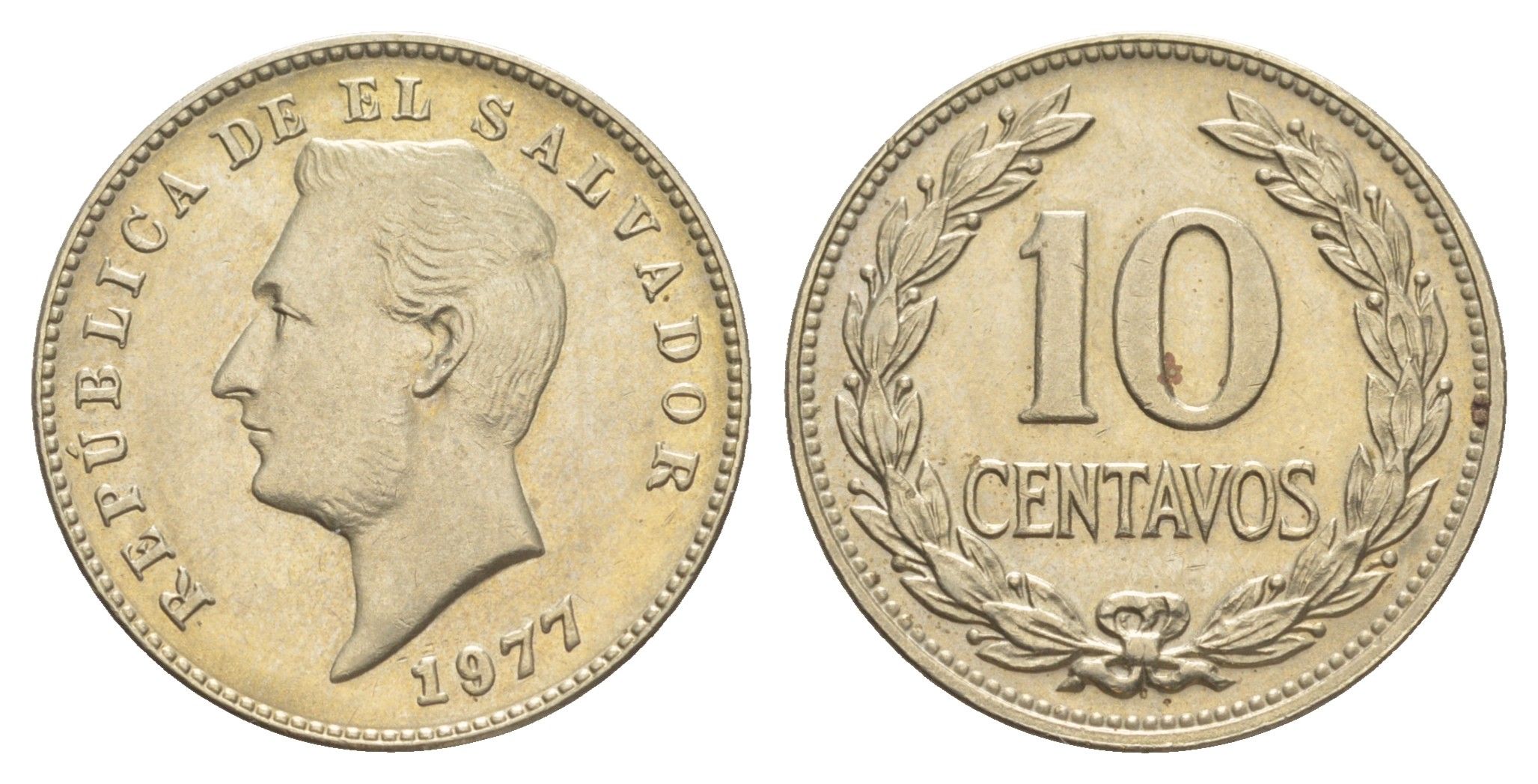 Сальвадор 10 сентаво 1977 KM 150a медь цинк никель 4642-752