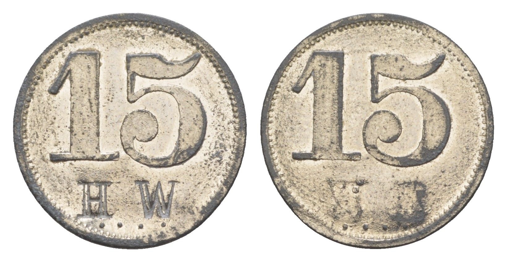 Германия игровой жетон в 15 пфеннигов ND белый металл 4636-1034