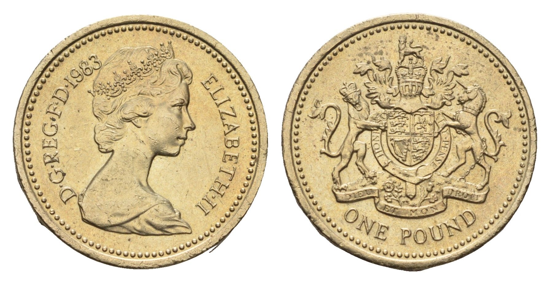 Великобритания 1 фунт 1983 Елизавета II (1952-2022) KM 933, Spink 4221 никель латунь UNC 98-1253