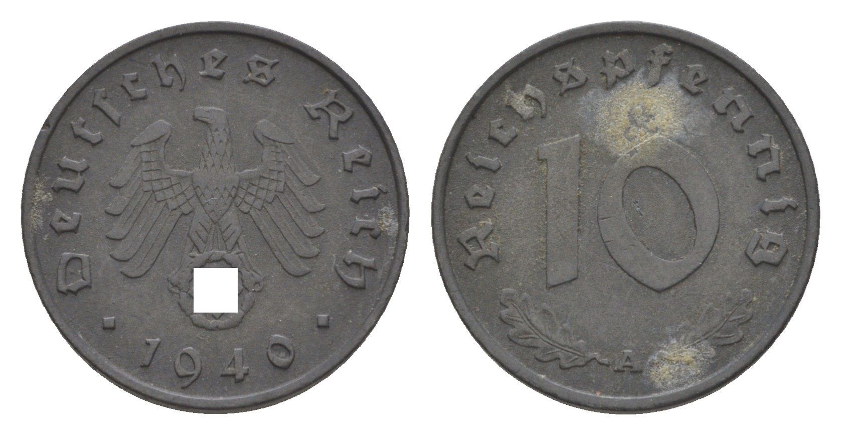 Германия 10 рейхспфеннигов 1940 A KM 101, J. 371 цинк 4615-159