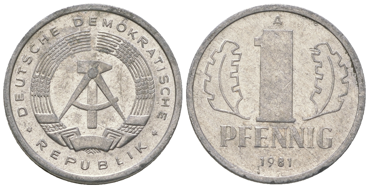 ГДР 1 пфенниг 1981 А KM 8.2 алюминий 4623-418