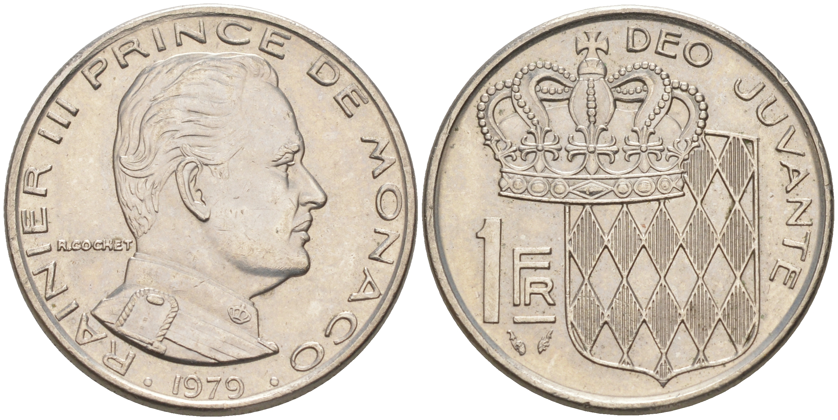 Монако 1 франк 1979 Ренье III (1949-2005) KM 140 никель 190-541