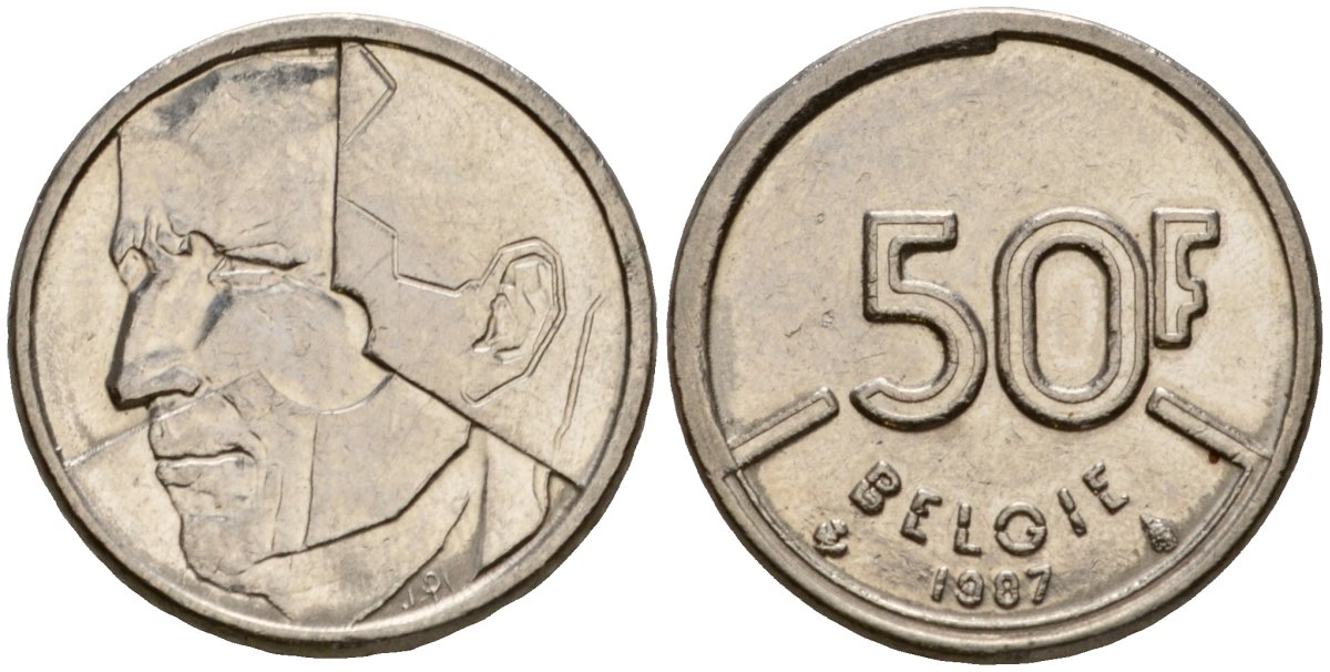 Бельгия 50 франков 1987 Belgie, Бодуэн I (1951-1993) KM 169 никель 4601-116