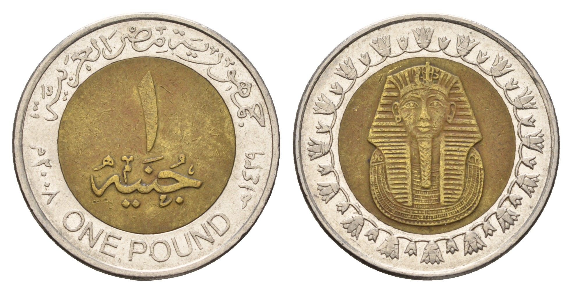 Египет 1 фунт 2008 сфинкс KM 940a биметалл 4673-842