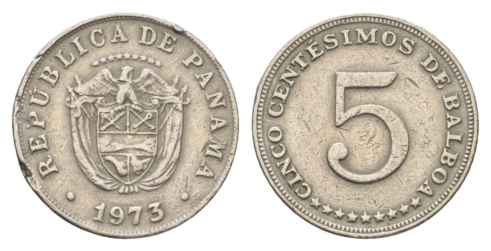 Панама 5 сентесимо 1973 KM 23.2 медно-никель 4664-717