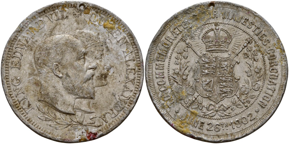 Великобритания жетон ND (1902) коронация короля Эдуарда VII и королевы Александры алюминий 4113-521