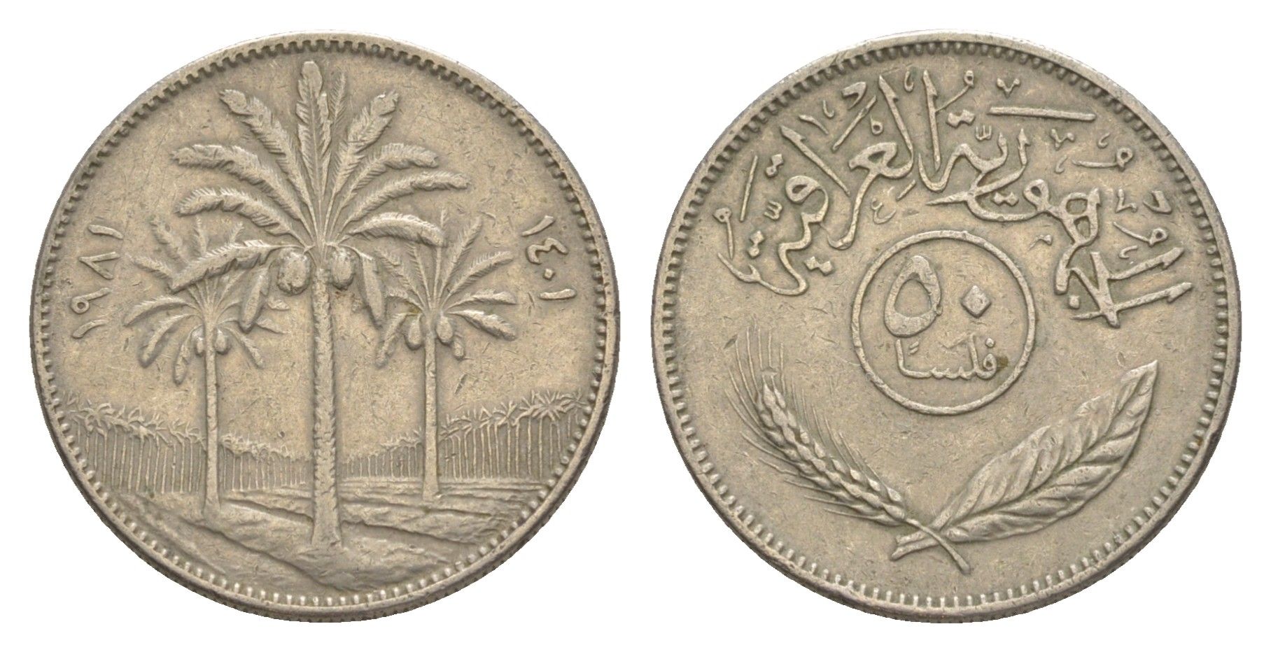 Ирак 50 филсов 1981 KM 125 медно-никель 4638-1145