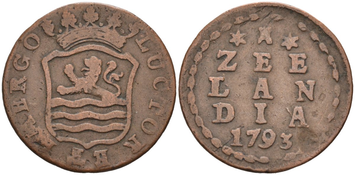 Зеландия (Zeeland), Нидерланды 1 дуит 1793 KM 105 медь 4577-154