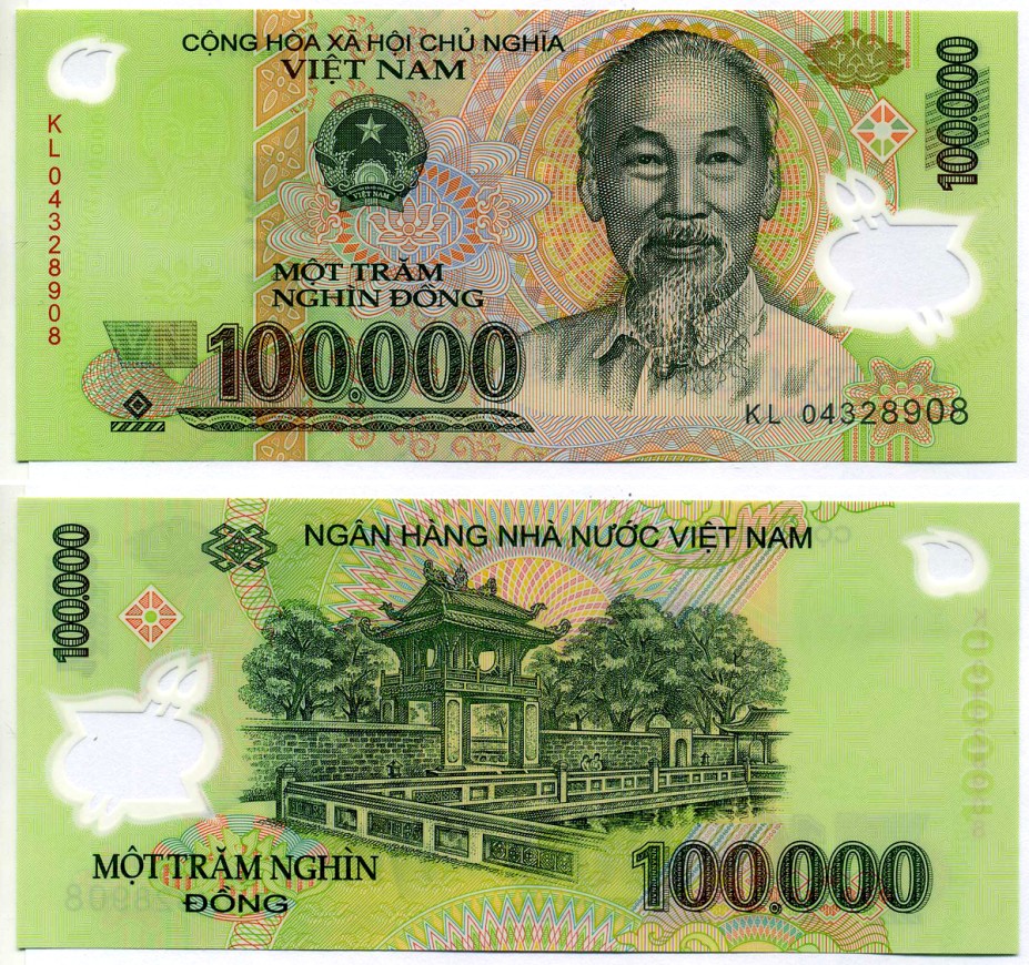 Вьетнам 100000 донгов 2004 Хо Ши Мин Pick 122a пластик UNC (пресс) 7183-37-1-2