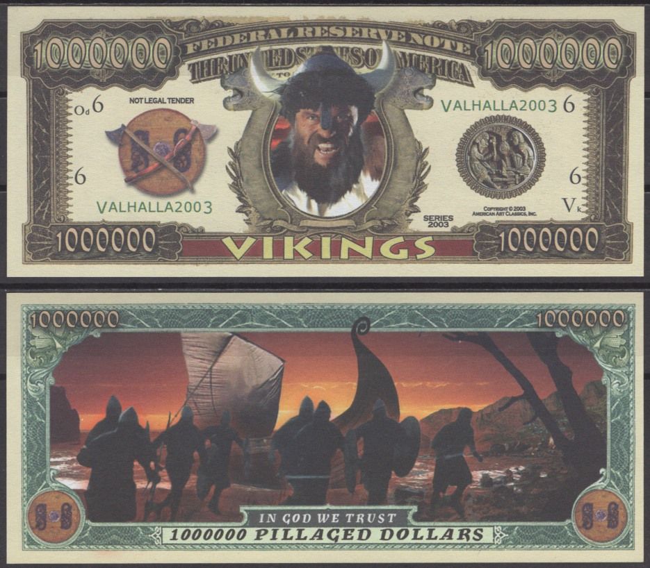 США 1000000 долларов 2003 викинги бумага UNC (пресс) 7197-22-3