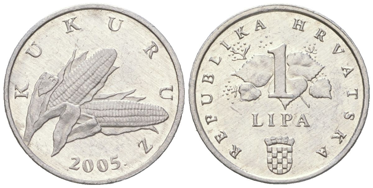 Хорватия 1 липа 2005 Кукуруза KM 3 алюминий UNC 4617-1119
