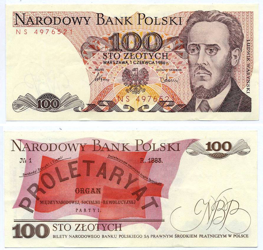 ПОЛЬША 100 ЗЛОТЫХ 1986 1 ИЮНЯ 1986, ЛЮДВИГ-ФАДДЕЙ Pick 143е бумага XF 8605-44-2-1