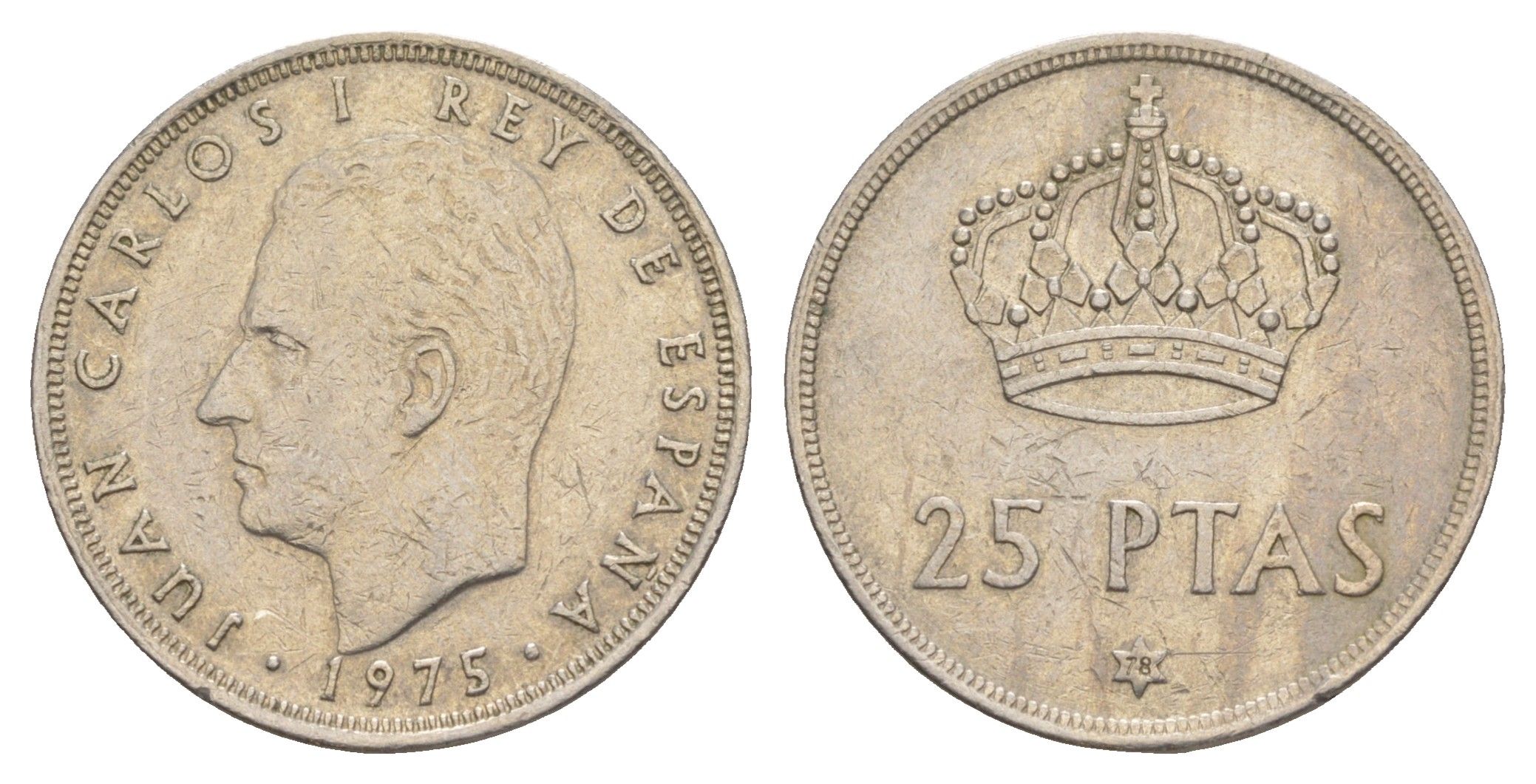 Испания 25 песет 1975 (78) Хуан Карлос I (1975-2014) KM 808 медно-никель 4650-451