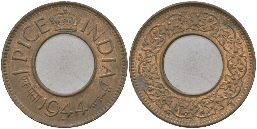 Британская Индия 1 пайс 1944 Георг VI (1936-1952) KM 533 бронза 33-1024