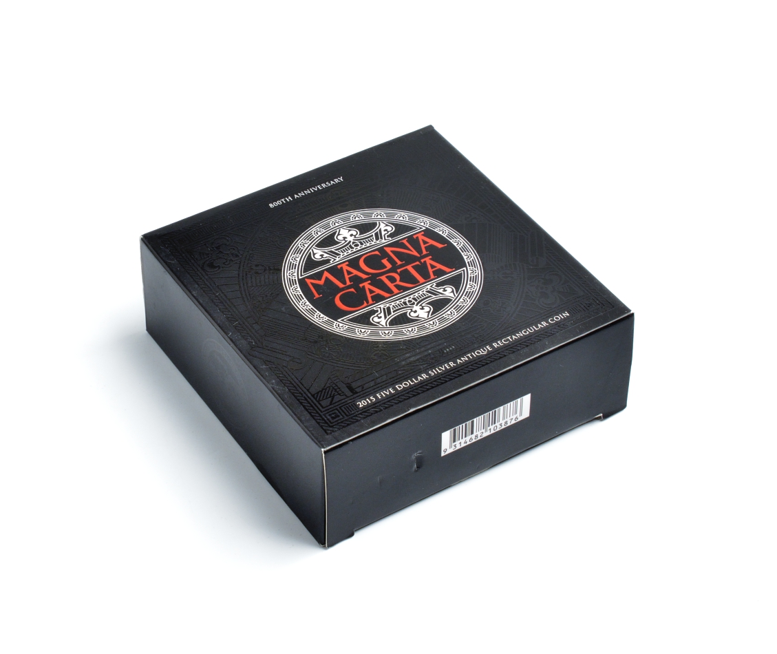 Австралия 5 долларов 2015 800 лет Magna Carta, коробка, сертификат KM NEW серебро UNC 3-4-6-02