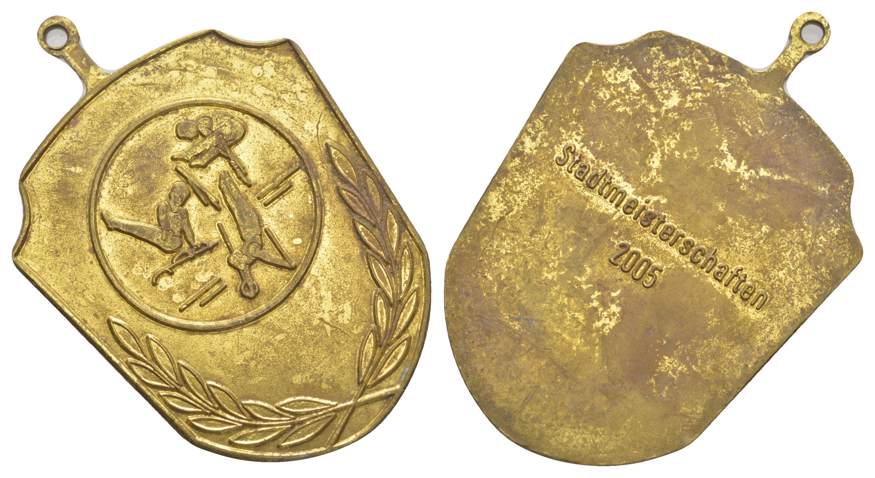 Германия знак первенства города 2005 размер 41,5x33 мм, вес 15,2 гр латунь 01-239-11