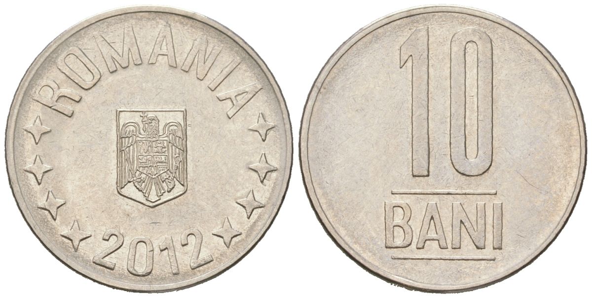 Румыния 10 бань (бани) 2012 KM 191 сталь плакированная никелем 4617-1122