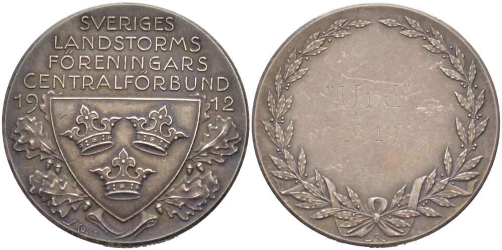 ШВЕЦИЯ МЕДАЛЬ 1919 АССОЦИАЦИЯ ШВЕДСКИХ ВЕЛОСИПЕДИСТОВ 1912 ГОД, ДИАМЕТР 37 ММ., ВЕС 23,35 ГР. серебро 1084-4-41