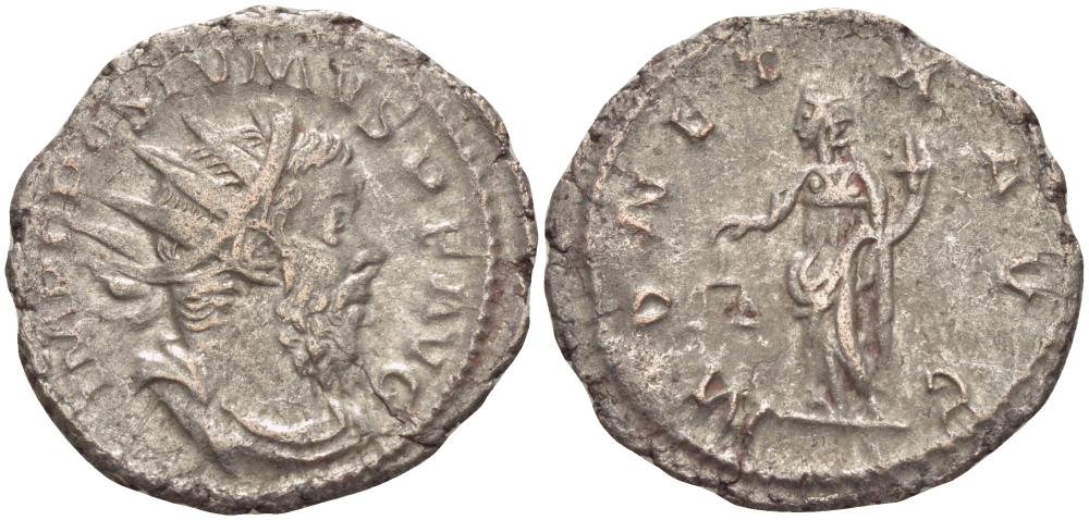 Римская Империя (императоры в Галлии) антониниан 260 - 269 Постум. IMP C POSTVMVS P F AVG / MONETA AVG, Монета с весами и рогом Изобилия, Колония Агриппины, Good Very fine RIC 315 биллон 1073-12-73